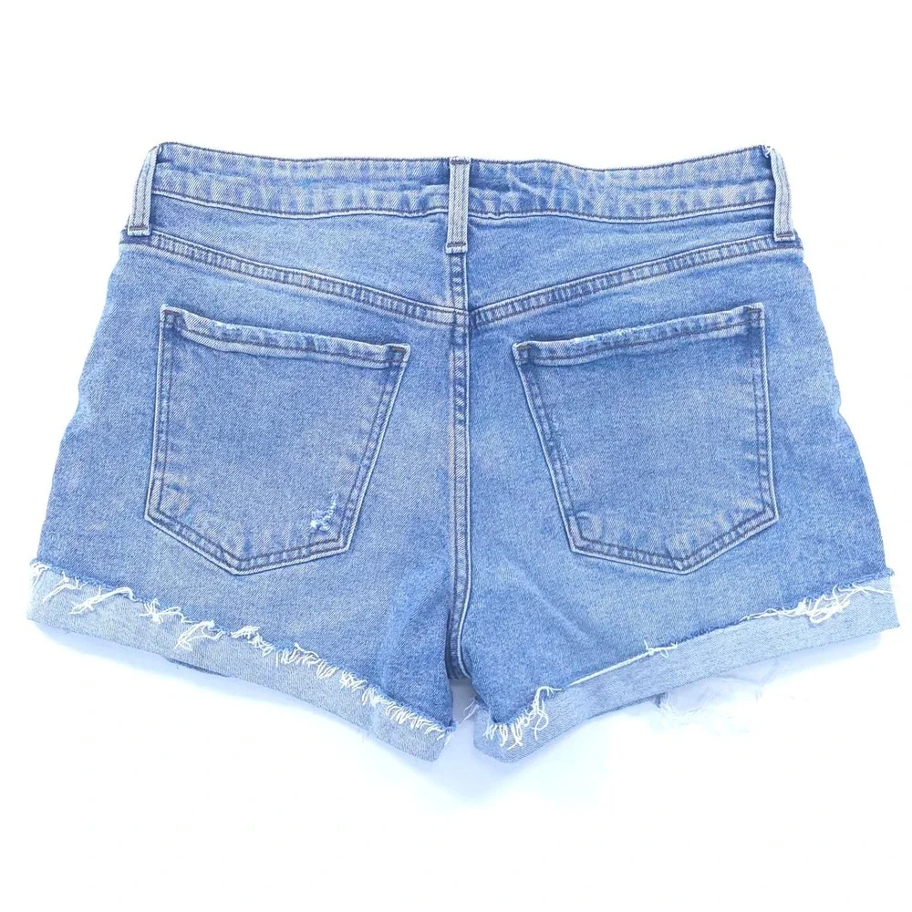 KUT from the Kloth Womens Shorts Jane 6 Blue Distressed High Rise Denim‎ Raw Hem